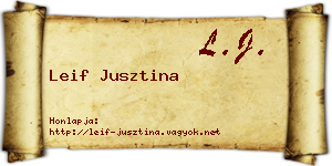 Leif Jusztina névjegykártya